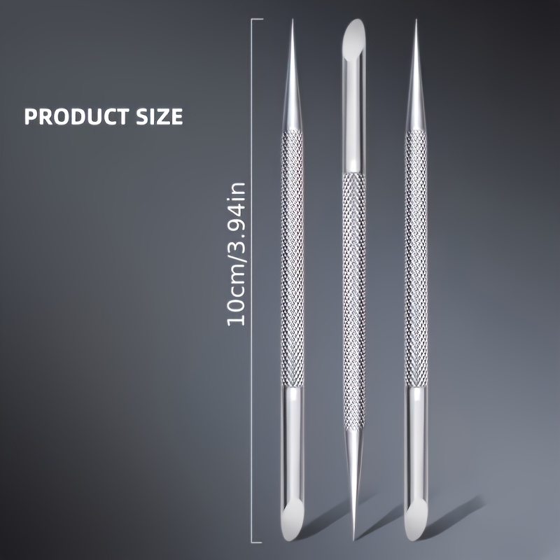 3pcs Dual-Head Stainless Steel Dead Skin Pusher Set