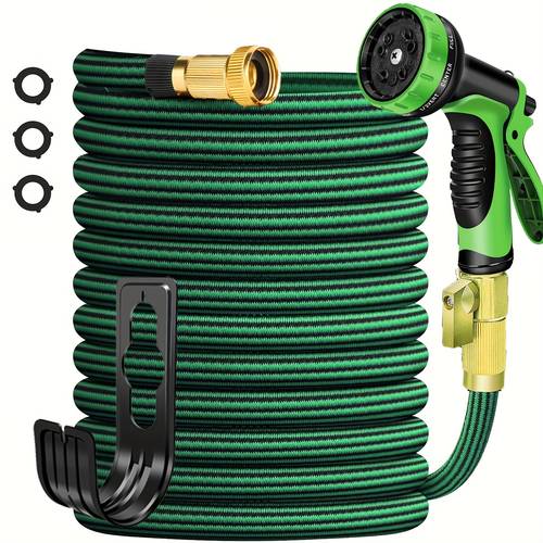 25 50 75 100 150ftgarden hose non expandable ultra lightweight flexible water hose with 10 pattern spray nozzle kink resistant leak proof 3750d high density fabric shut off hose straps