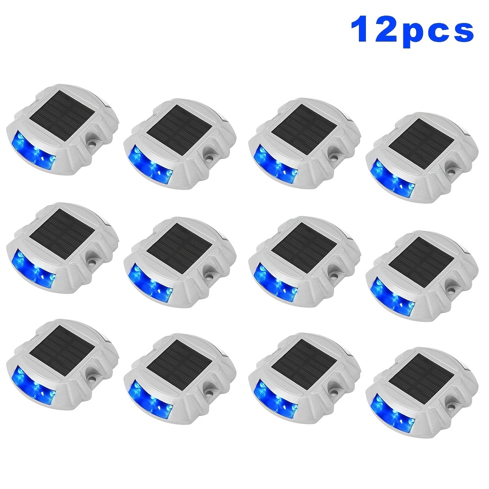 TEMU Solar Lights Outdoor, Solar Driveway Lights With 6 Led, Ip65 Static Pressure Resistance Wireless Driveway Safety Light, For