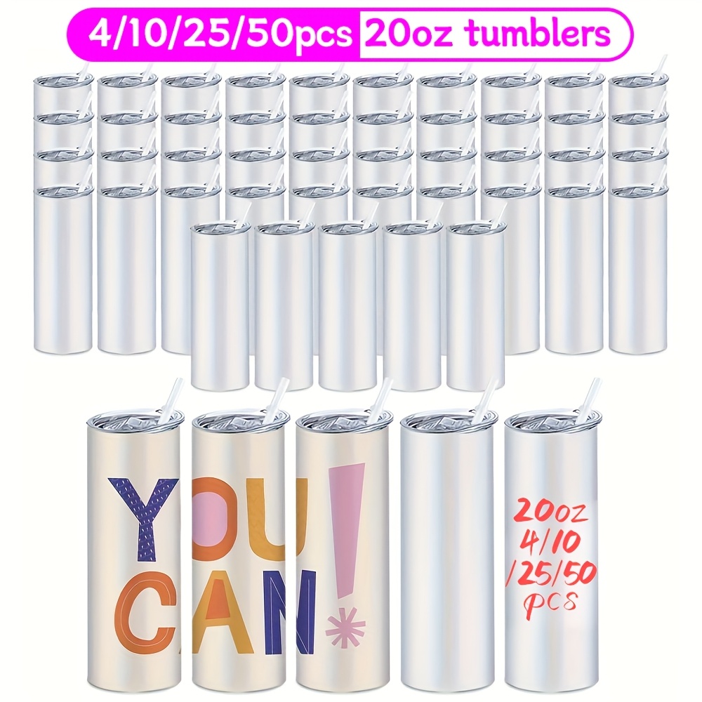 

4/10/25/50pack 20oz Sublimation Sublimation Tumblers Stainless Steel Double Wall Insulated With Plastic Straw With Individually Us Warehouse Insulated For Hot And Cold For Heat Press Machine