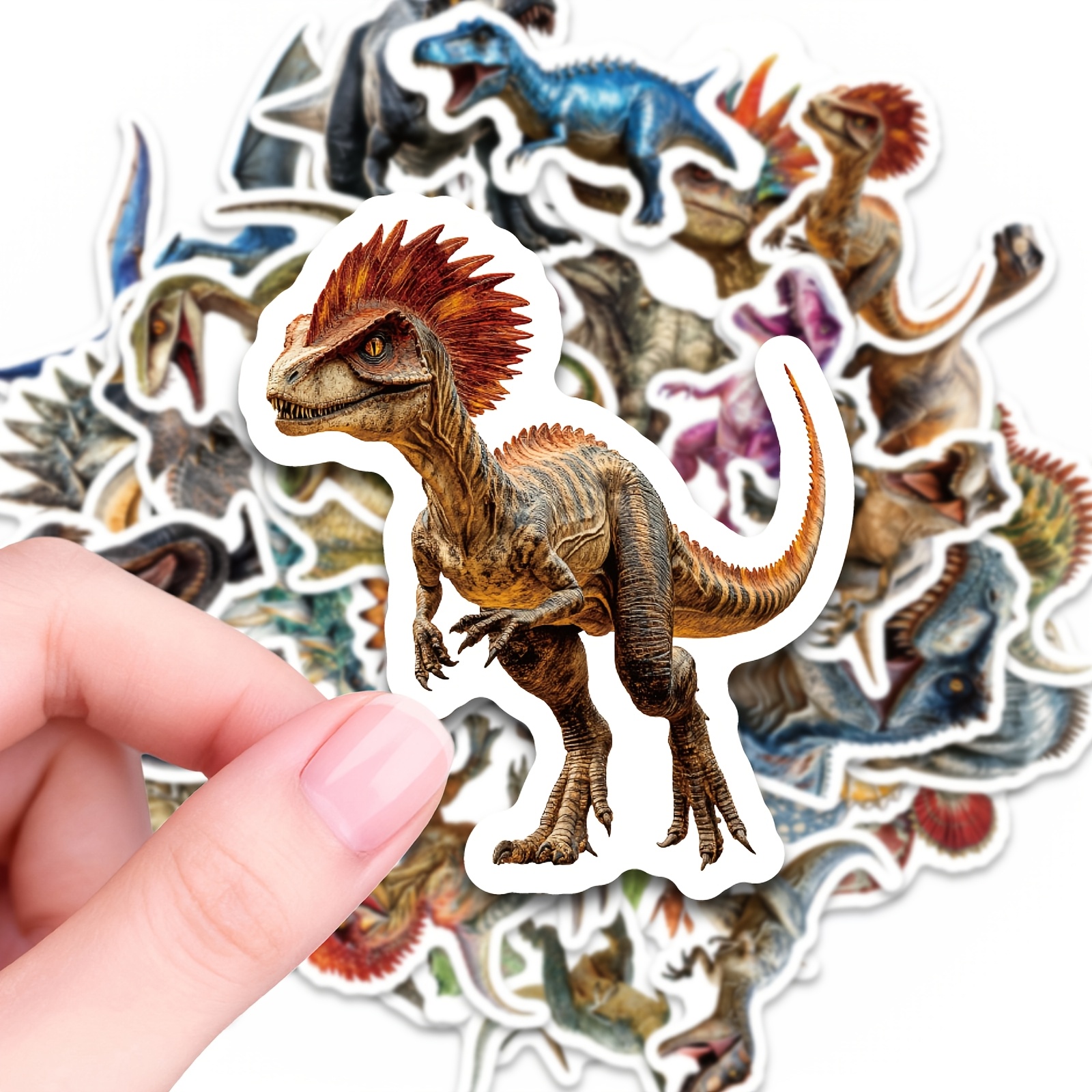 50pcs Realistic Dinosaur Stickers Set, Lifelike Prehistoric Creature Decal Stickers For Kids, Journal, Water Bottle