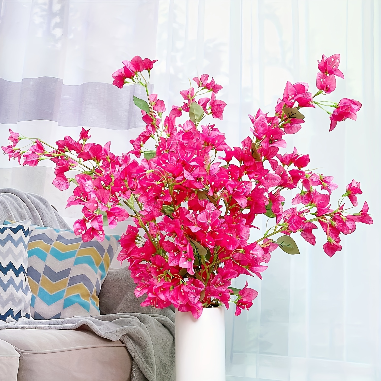 

1pc Artificial Flowers Bougainvillea Branches, Faux Artificial Bougainvillea Floral Stems, Long Plant Branches 29" For Wedding Centerpieces, Party, Wedding, Home Decoration