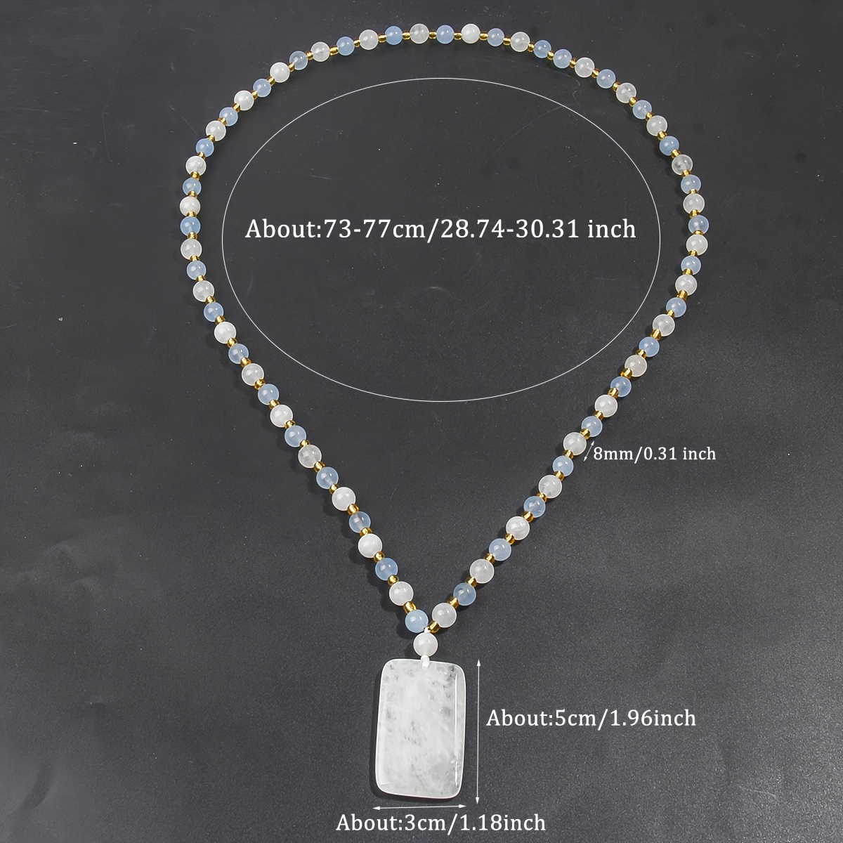 Bohemian Minimalist Natural Stone Bead Necklace