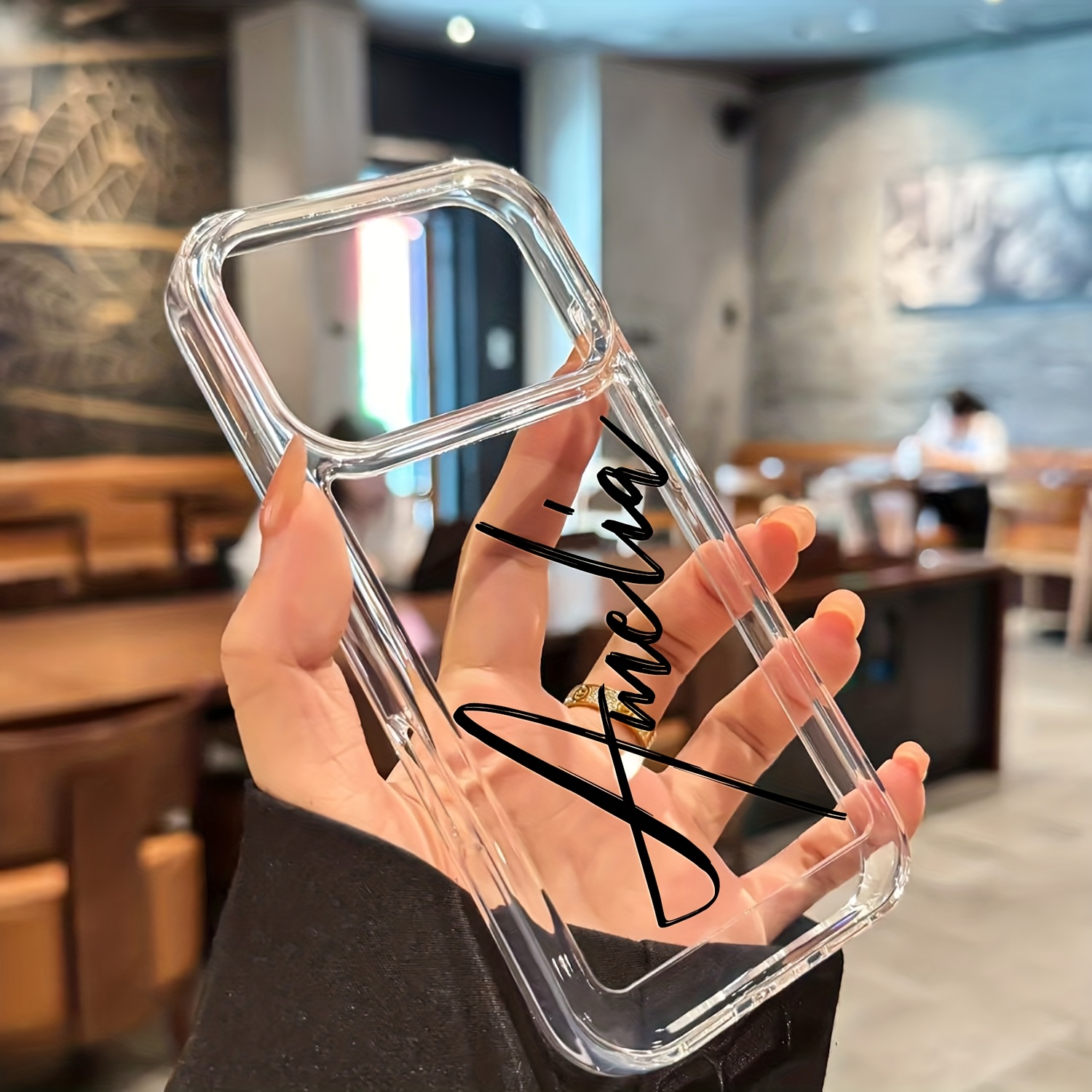 TEMU para teléfono: Personalizada con DIY, compatible con iPhone 18 17 16 15 14 13 12 11 Pro Max, un regalo para , de lujo de TPU transparente con