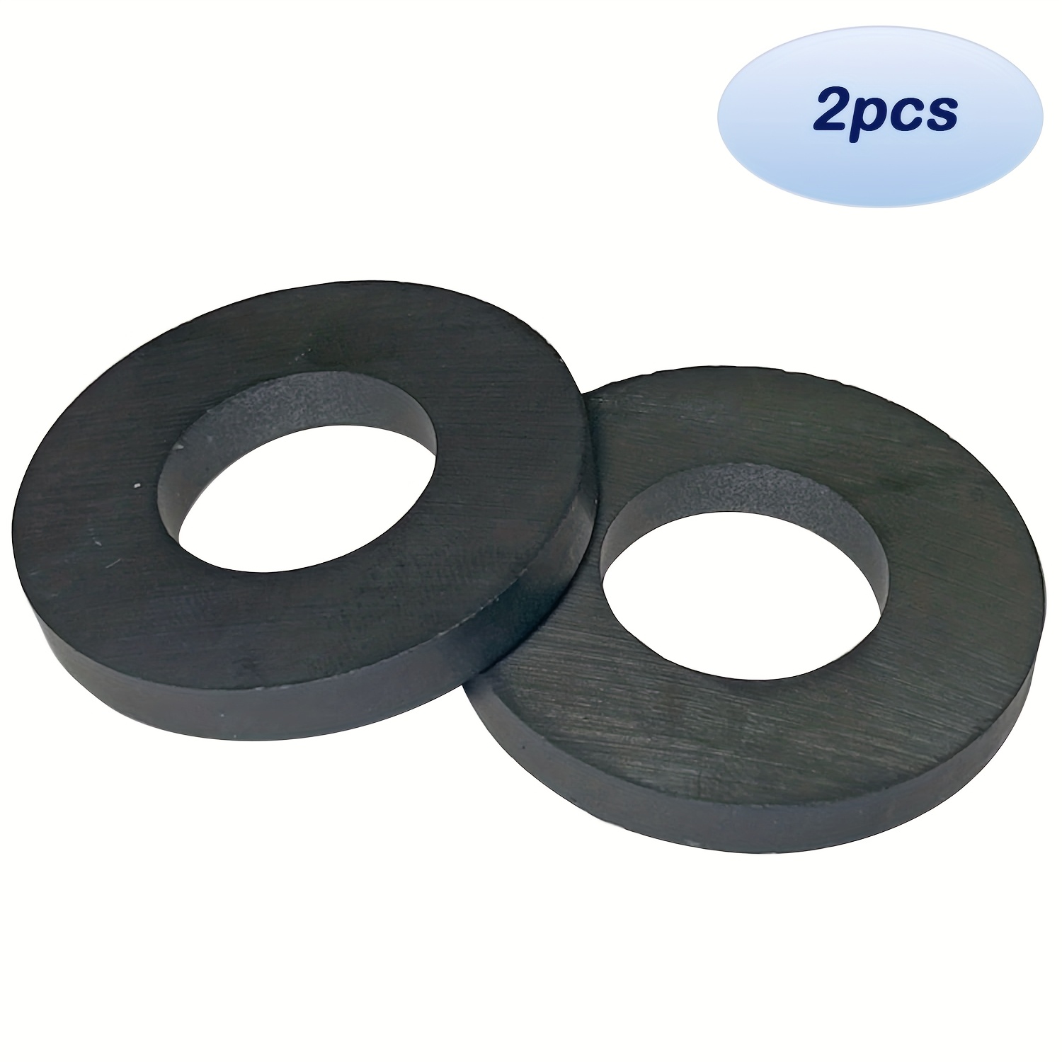 Image of 2pcs/set Large Ring Magnet, Heavy-duty Round Ceramic Disc Magnet With Hole For , Science, Metal Tool Organization-