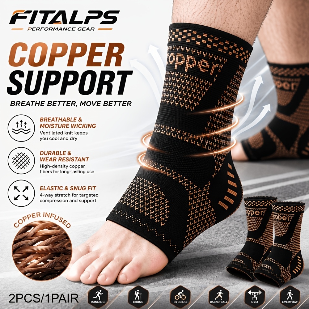 2pcs   support fiber ankle support sleeves for men women breathable elastic compression   wraps thick durable anti slip design