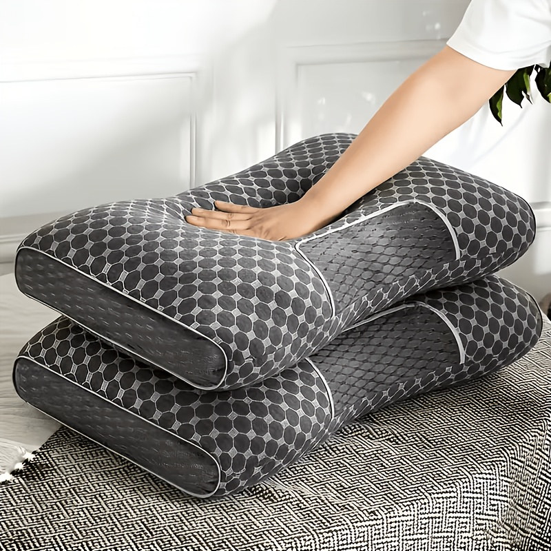Image of 2pcs Soft Neck Pillows - Adjustable Ergonomic Support For Neck, High-quality Pillow Core, Removable Cover For Comfortable Sleep