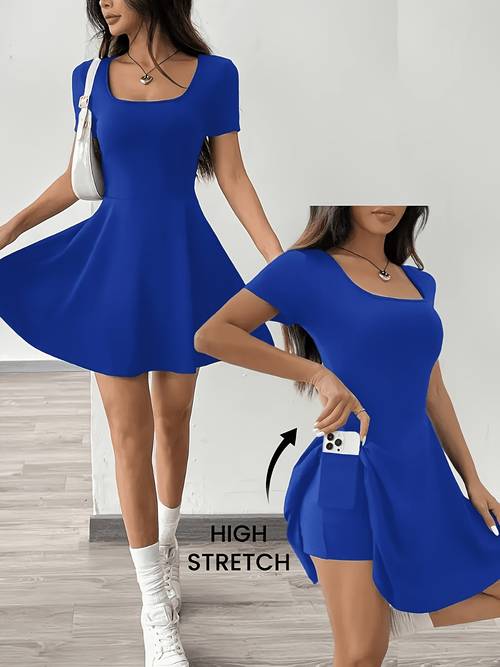 womens solid color dress suitable for s leisure and