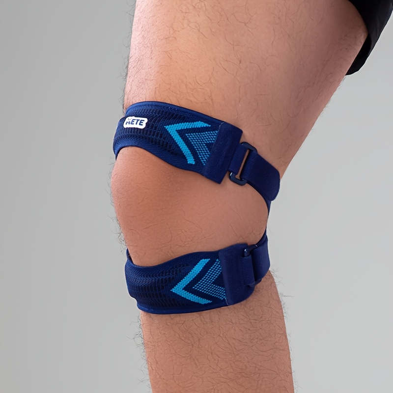 TEMU Large Patellar Support Strap With A 3d Silicone Insert, Adjustable Neoprene Knee Strap Designed For Running, Jumping, And Tennis Injuries.