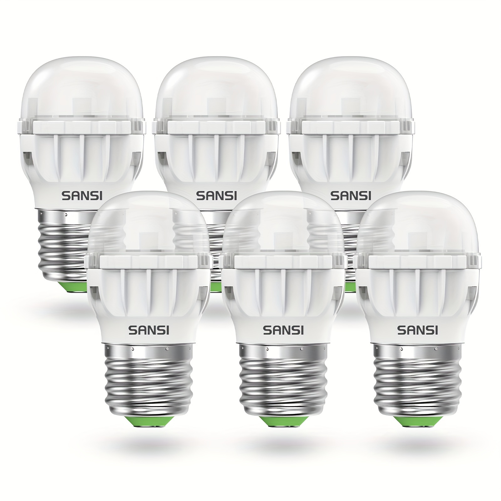 Sansi 9W LED A15 Bulb 6-Pack - 900 Lumens, 3000K Warm Light, 60W Equivalent, Energy Star - Home Office Lamp