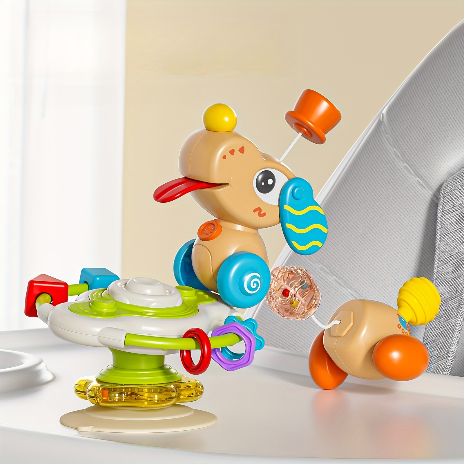 Colorful Suction Cup Spinner Toy Fun Animal Theme Rotator for Windows & Bathtubs
