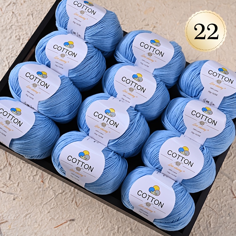 12 balls cotton yarn   soft natural knitting yarn multi color set for crochet hats scarves toys and handmade projects 50g pc 600g pack