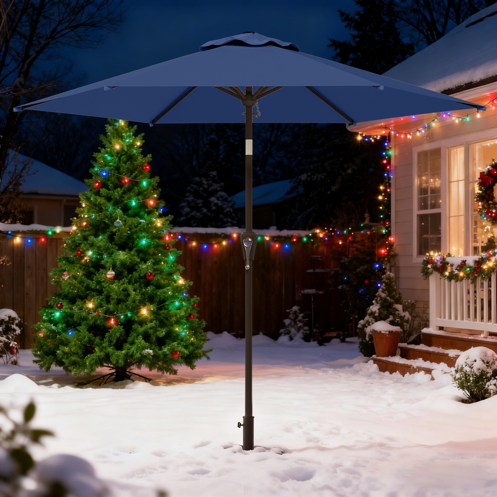 TEMU 9ft Sturdy Patio Umbrella Outdoor With Tilt & Crank | Umbrella Outdoor Patio, Patio Umbrella Outdoor | Alloy , 6 Ribs, Fade-resistant Polyester