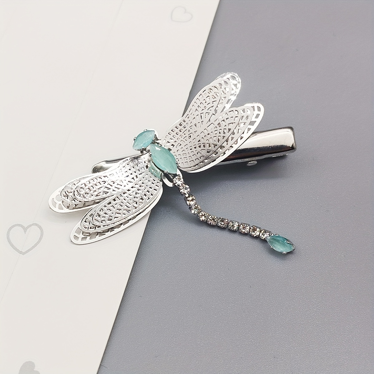 TEMU 1pc High-end Metal Hair Clip Women's Side Bangs Clip Personalized Broken Hair Clip Fashion Duckbill Clip