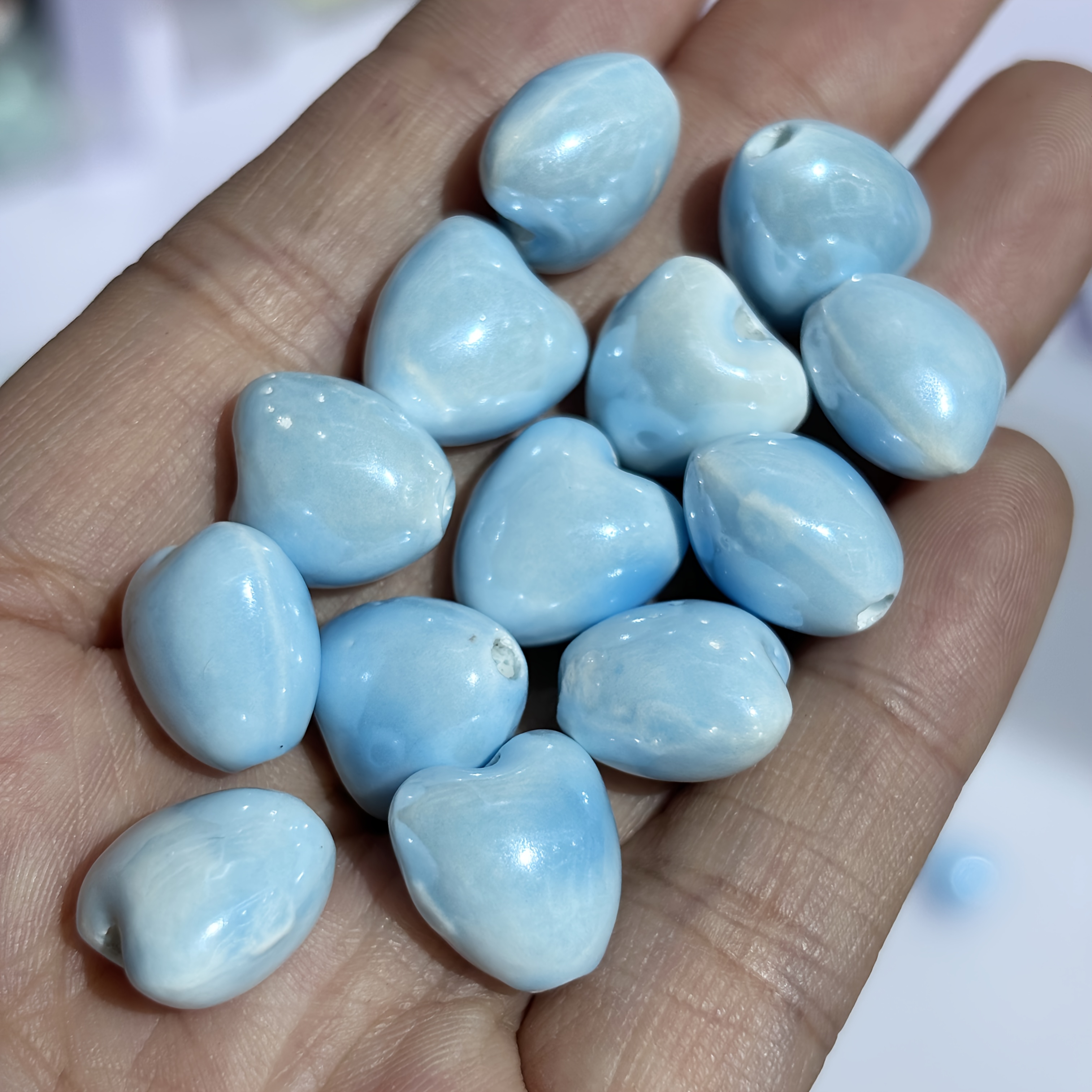 50pcs Set of 12mm Peach Shaped Ceramic Beads for DIY Jewelry Making