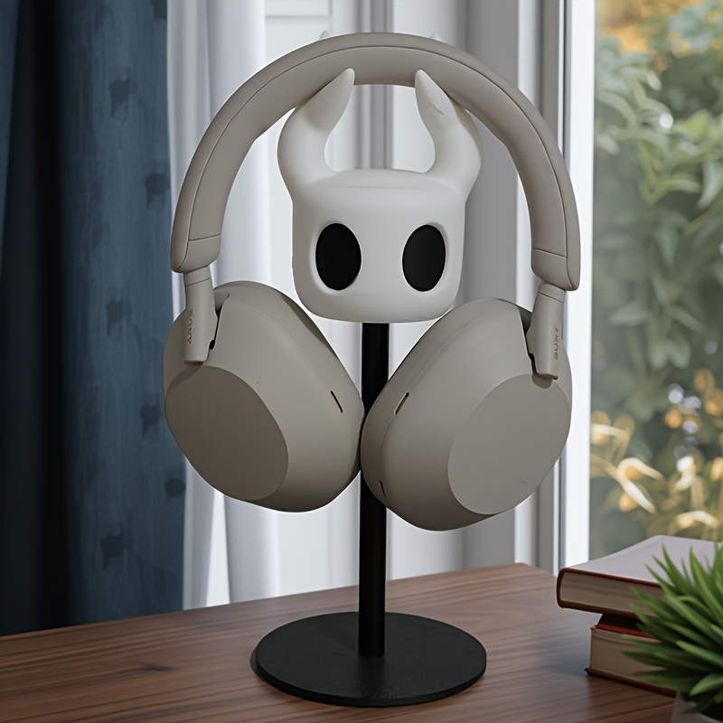 TEMU 1pc Cute Cartoon Headphone Stand - Desktop Storage Rack For Over-ear Headphones, Decorative Organizer For Gaming & Office