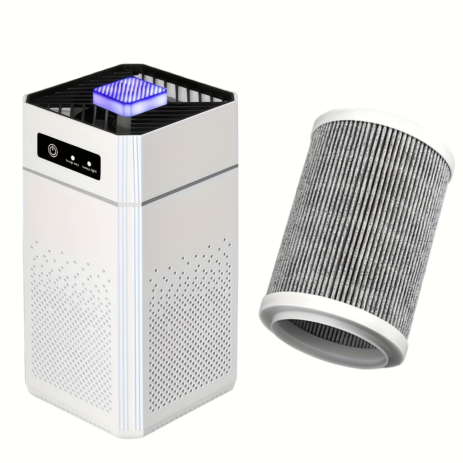 Portable HEPA Air Purifier with Nightlight, Touch Control, USB Powered, Cord Included - Ideal for Home & Office Air Circulation, Smoke, Dust & Pet Dander Removal, Quiet Operation, Quiet Air Purifier | Modern Aesthetic | USB Powered Purifier