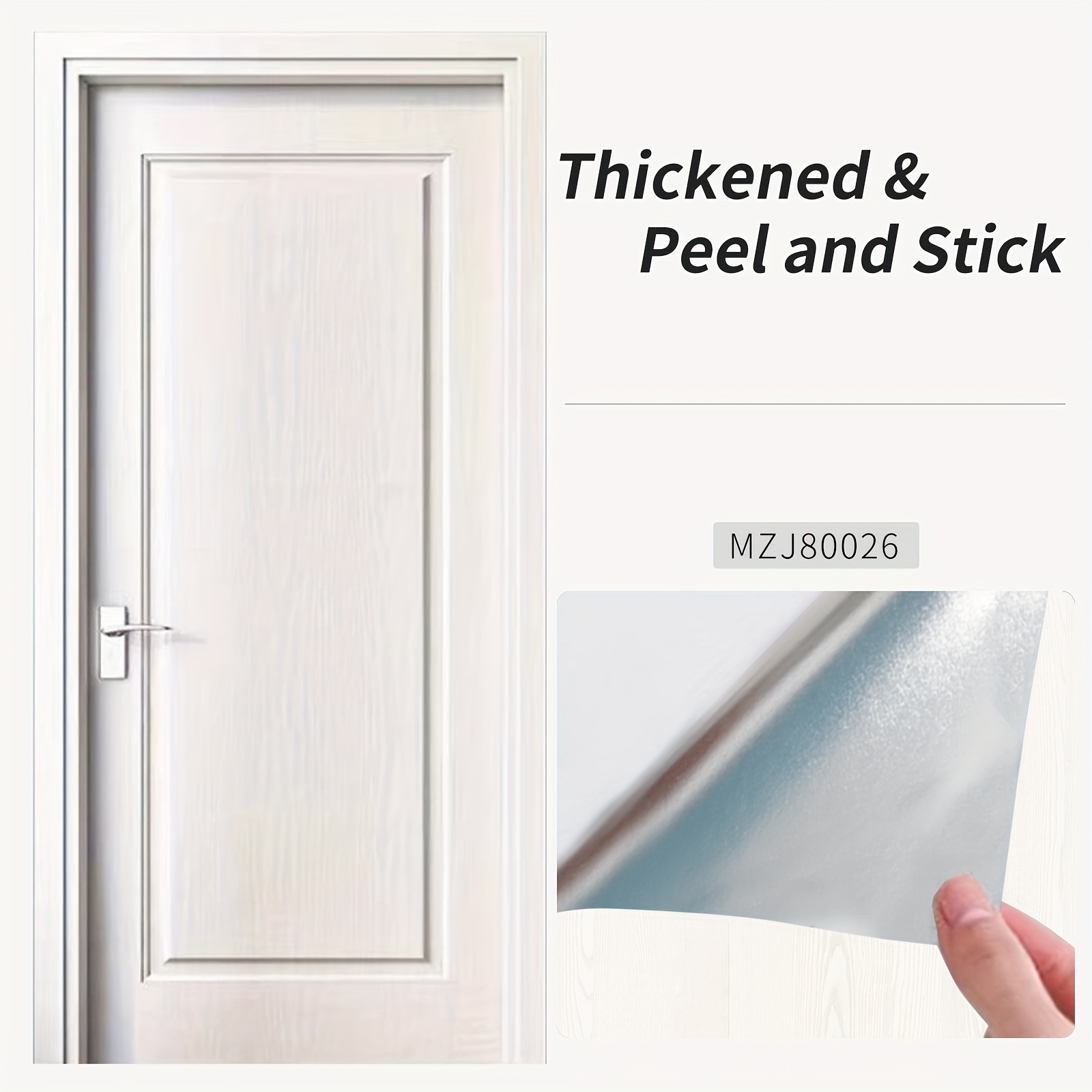 Image of 1 Roll Of Self-adhesive Door Renovation Film, High-end Door Color Change Film To Cover , Old Door Transformation Wallpaper Roll, Wood Grain Entrance Door Renovation Sticker, Size 80*300cm