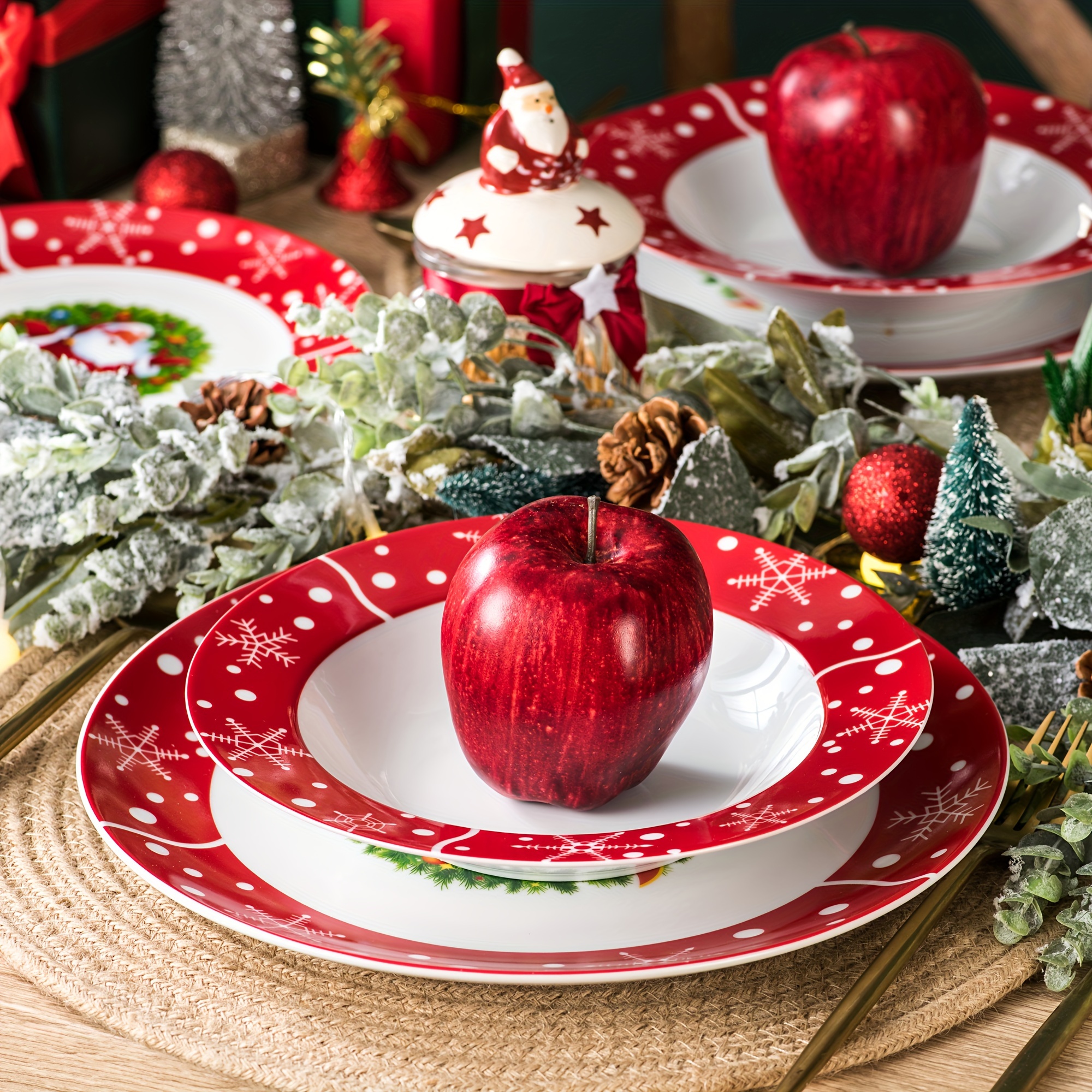 Paper Plates Red Truck Christmas Dinnerware Set Dessert Plates Red