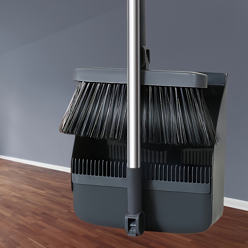 Image of 2-in-1/3-in-1 Broom And Dustpan Set, Long Handle Foldable Cleaning Tool With Comb, 180° Rotating Head, For Quick Dusting In Homes, Offices, Dorms, And Kitchens.