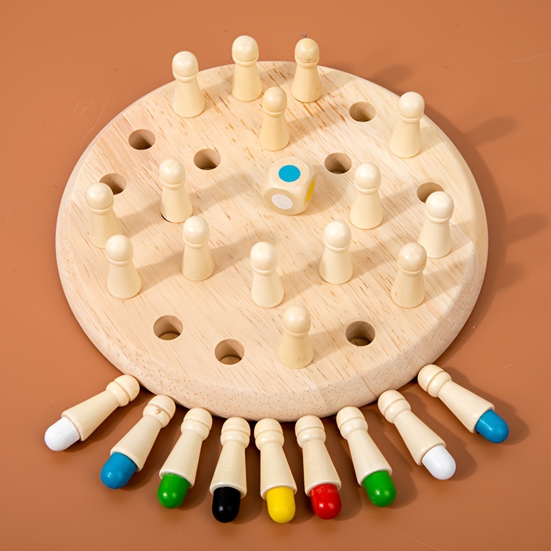 Wood Memory Chess Game for Parent-Child Learning & Concentration