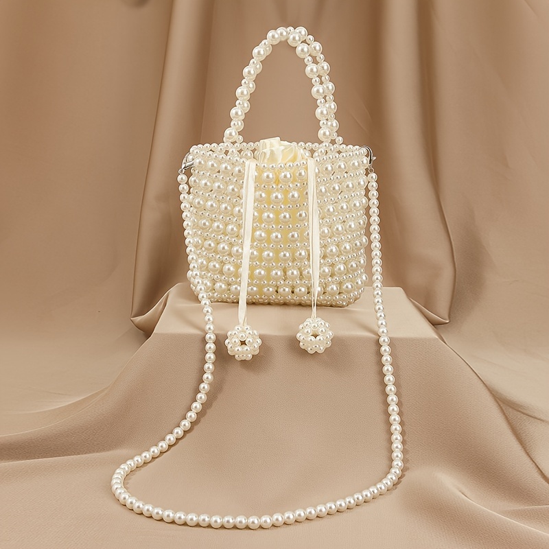 Damen Perlen-Clutch – Elegante Abendtasche Mit Kette, 20x11 Cm, Für Hochzeit & Festliche Anlässe