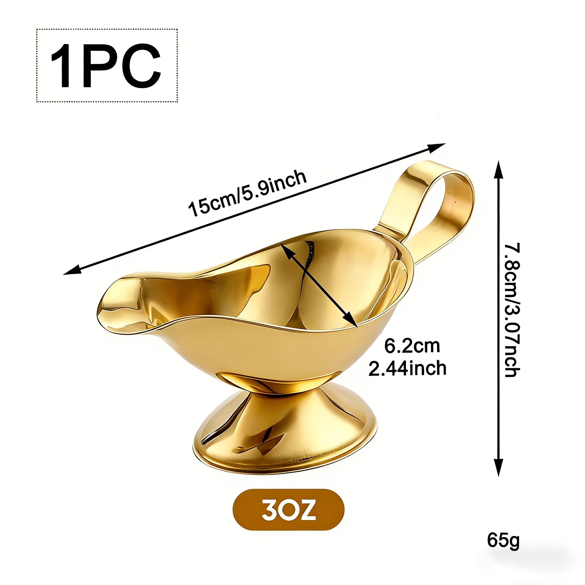 E-shop 1 Stück Mini 3oz Edelstahl Steak-Saucenschale Pfeffersoßen-Boot, Barbecue-Saucentopf mit ergonomischem Griff, für Küche, Hotel, Restaurant,