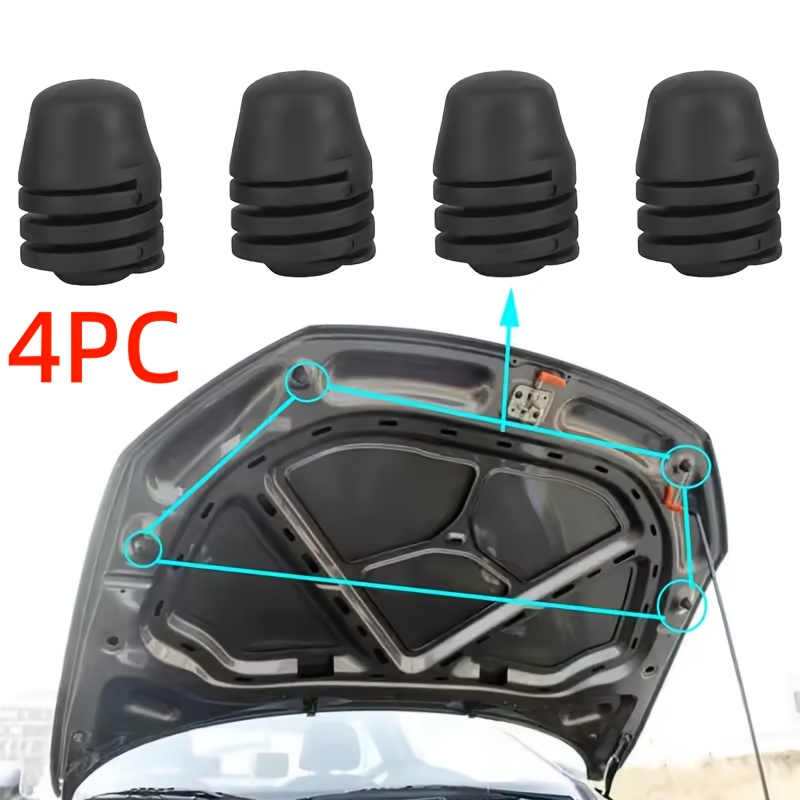 TEMU Juego de 4 piezas de almohadillas de goma para parachoques, capó y portón trasero de coche, aptas para VOLKSWAGEN , Jetta, Scirocco, Tiguan,