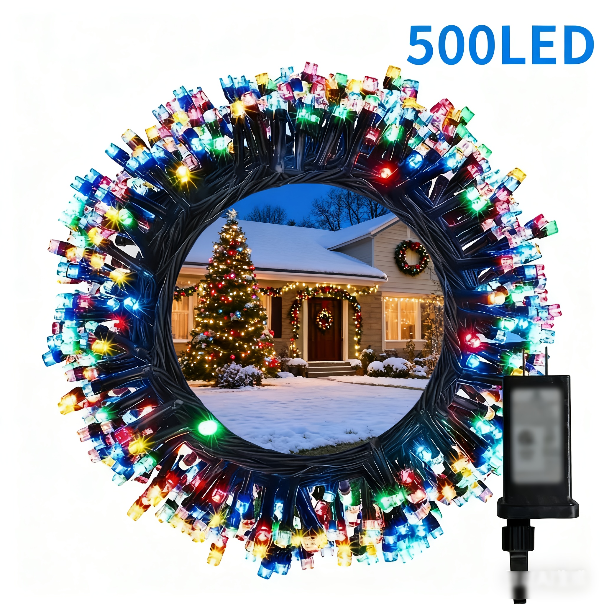 TEMU 170ft Christmas String Lights - 500 Leds, 8,, Perfect For Outdoor & Indoor Holiday Decorations, Christmas Tree, Garden Lawn, Party, Christmas Occasion, Flowers Theme