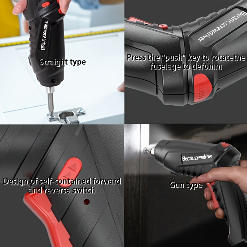 2 piezas más un cable de   de regalo / 15/26/47 piezas de destornillador eléctrico,   de resina abs, compatible con múltiples cabezales, potente, precisión eficiente,   con una batería de litio recargable usb 5