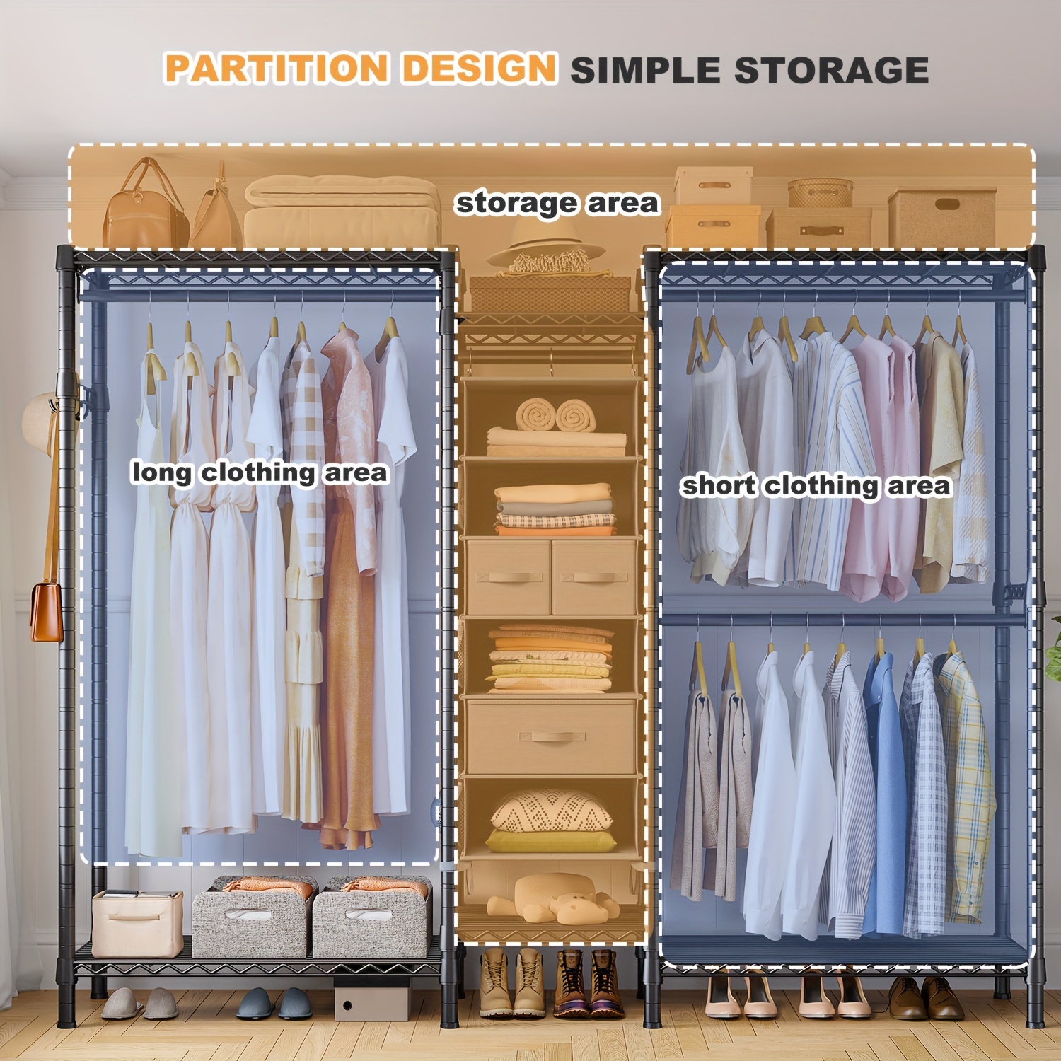 Clothes Rack Clothing Racks Hanging Clothes Adjustable - Temu