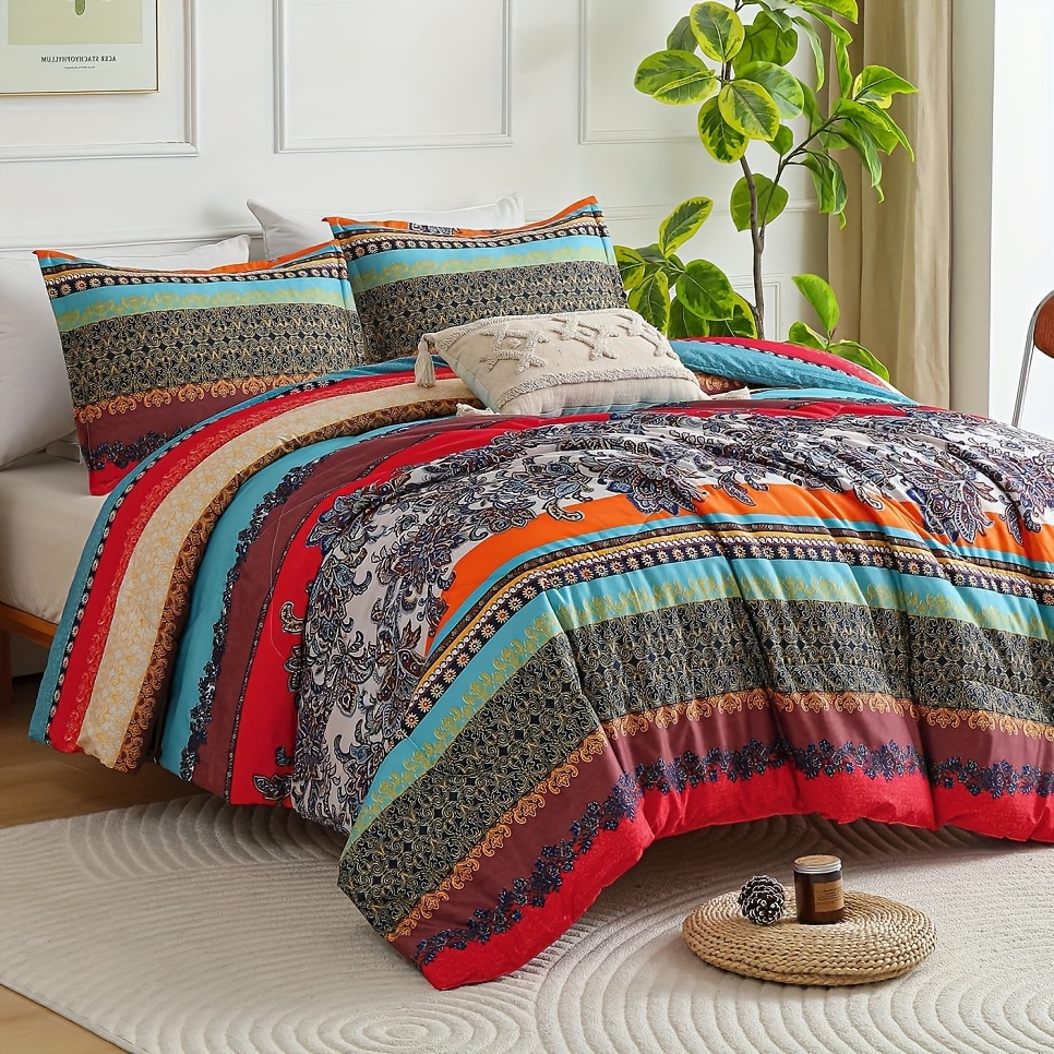 2 3pcs Bohemian Pattern Comforter Set Twin Queen King Size