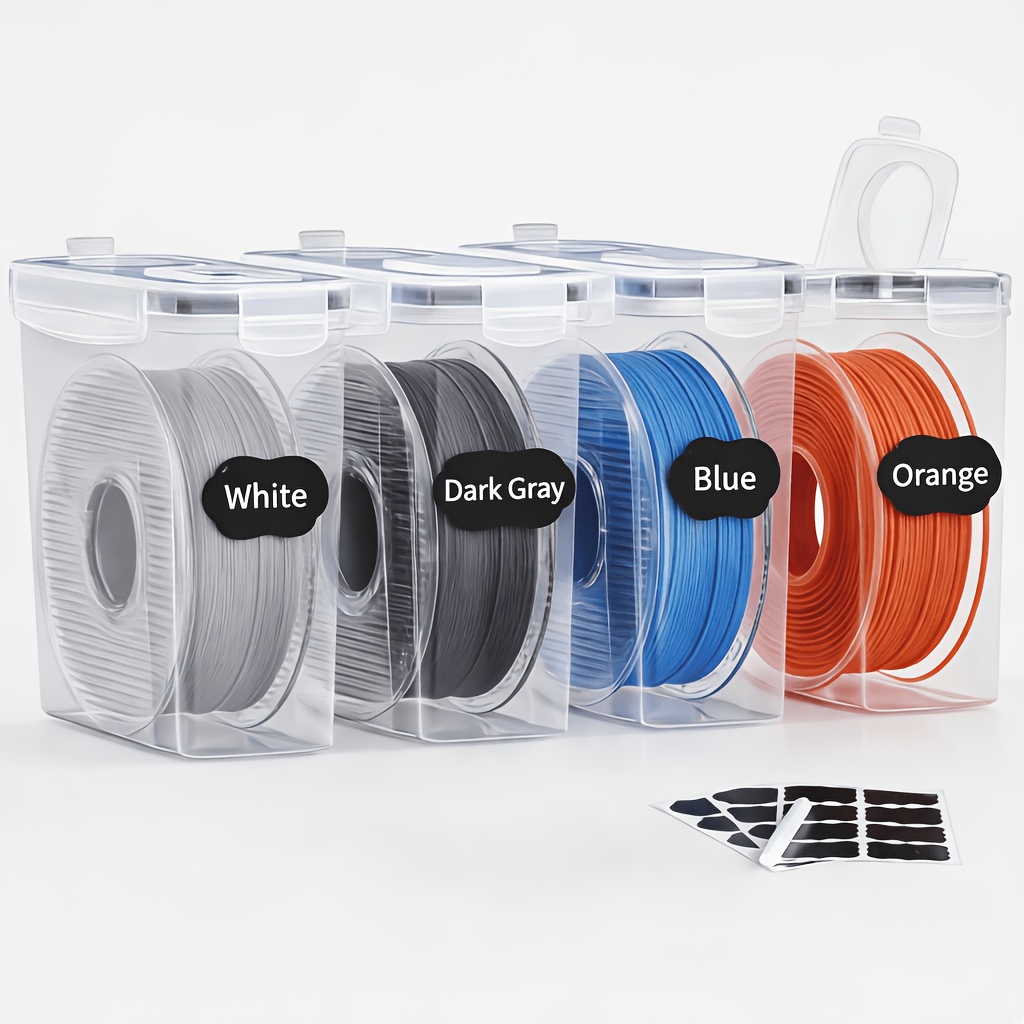 TEMU 4/6-pack Filament Storage Box - 3d Printing Filament Container And Pen, 4 (23.5x21.5x8.5 Cm), Portable 3d Printer Filament Storage Box, Filament