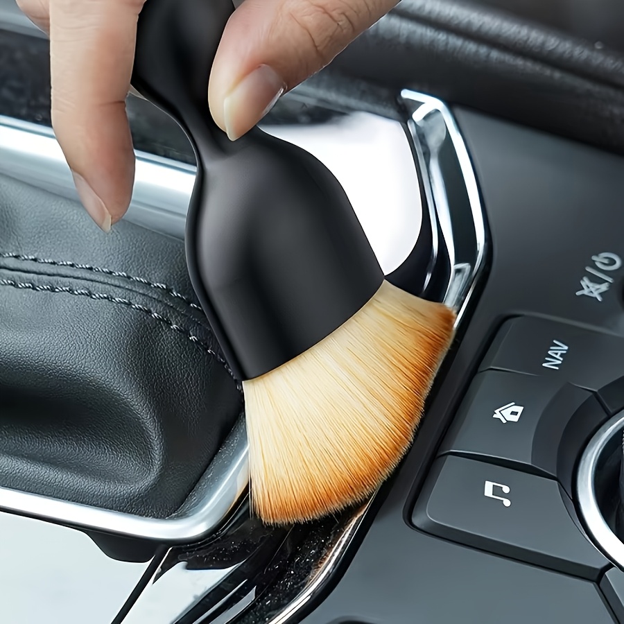 1pc Advanced Multi-function car Detail Cleaning brush with cover - ultra-soft bristles, gentle cleaning, multi-function car interior dust tool, deep cleaning hard-to-reach areas, essential car care accessories