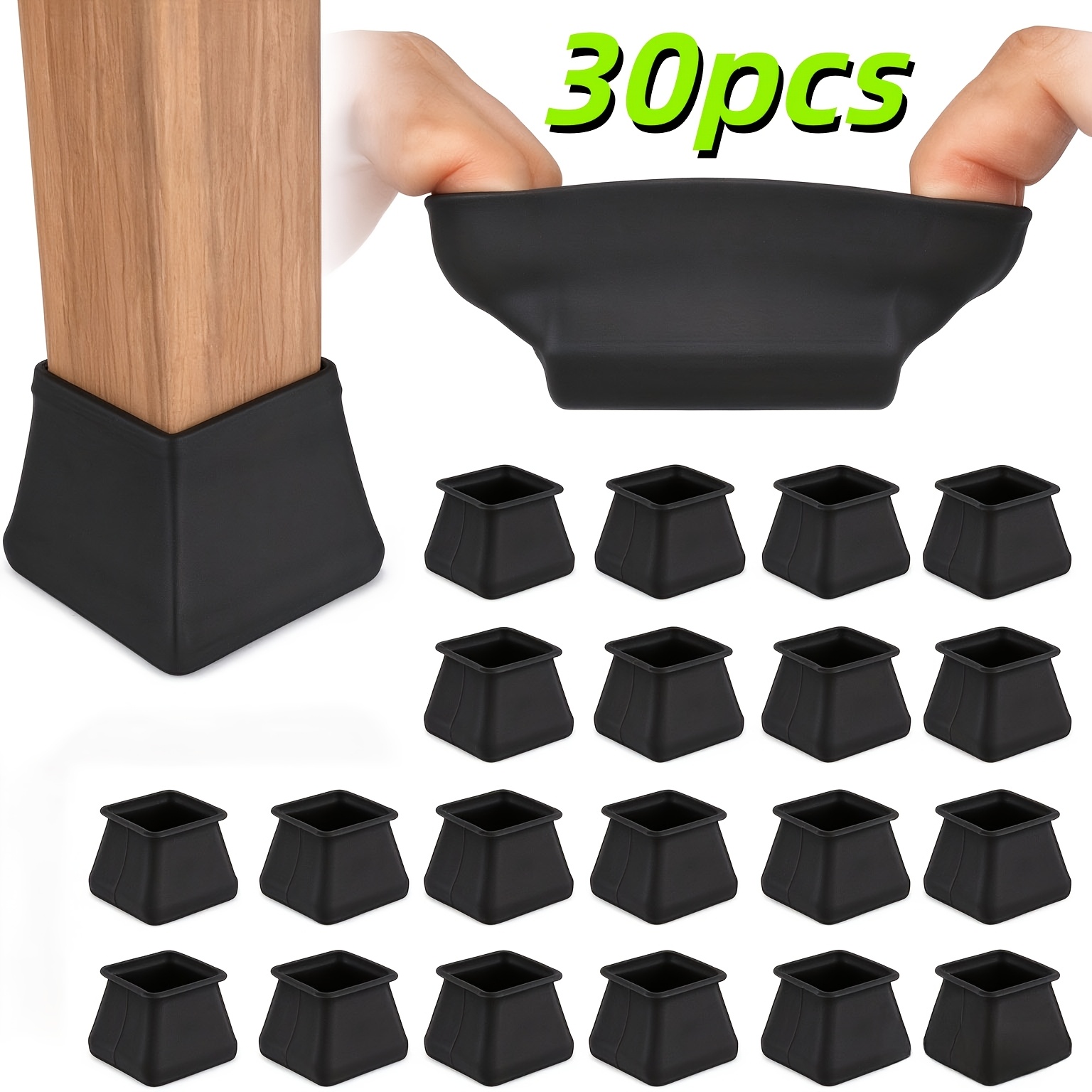 TEMU 30pcs Large Thick Silicone Table And Chair Mats, Non-slip Furniture Floor Protection Mats, Suitable For All Kinds Of Floors, Effectively Prevent