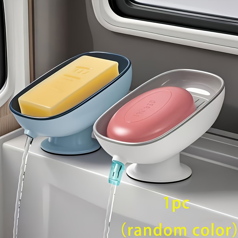 random 1  in 1 bathroom soap holder countertop draining soap dish with suction cup suitable for storing   and large bars of soap   multi color packaging colors are random