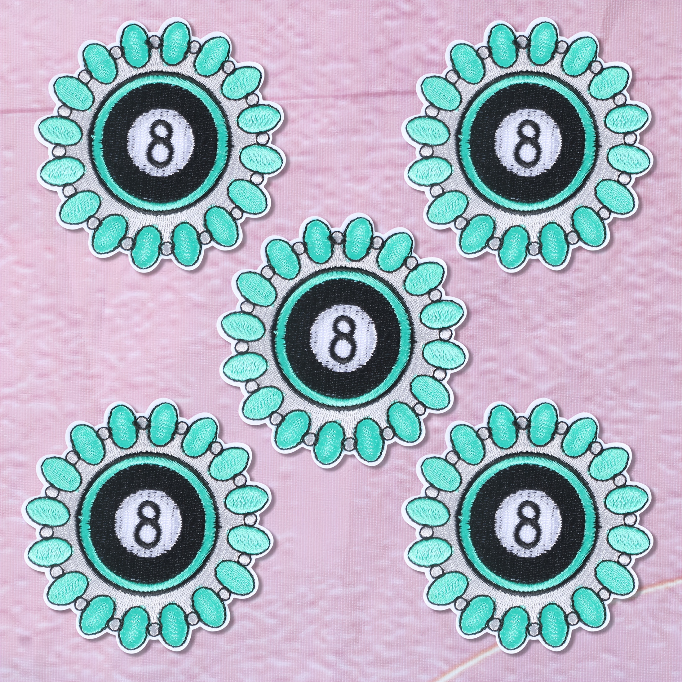 TEMU Set Of 5 Stylish Embroidered Patches For Diy Ironing Or Sewing Trucker Hats, Baseball Caps, Bags, And Clothing For Decoration.