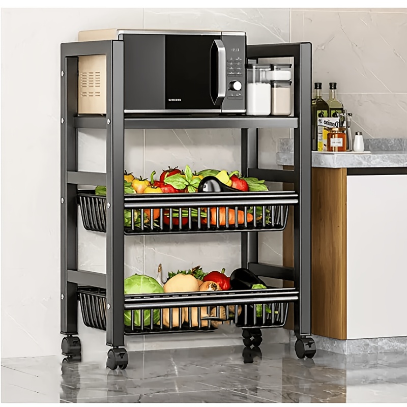 TEMU Étagère de Rangement Mobile avec Étagères Réglables et Paniers en Fil Métallique, Convient pour et le Rangement de Garage. Étagère de Rangement