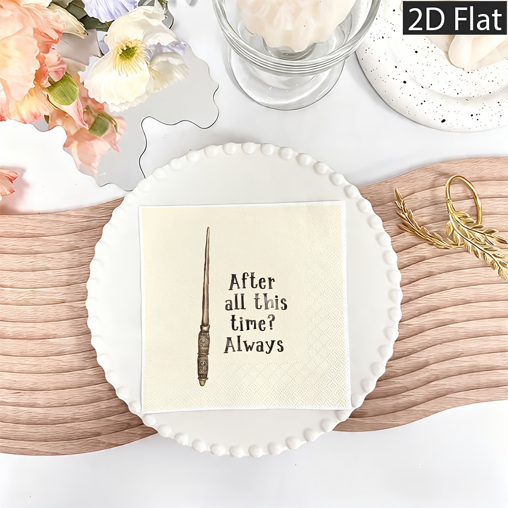 TEMU (Autorizzato) 2D 20 Pezzi Spille Colorate Harry Potter Tovaglioli di Carta Monouso, 2 per Maggiore - per Matrimoni, Compleanni & Feste, Regali