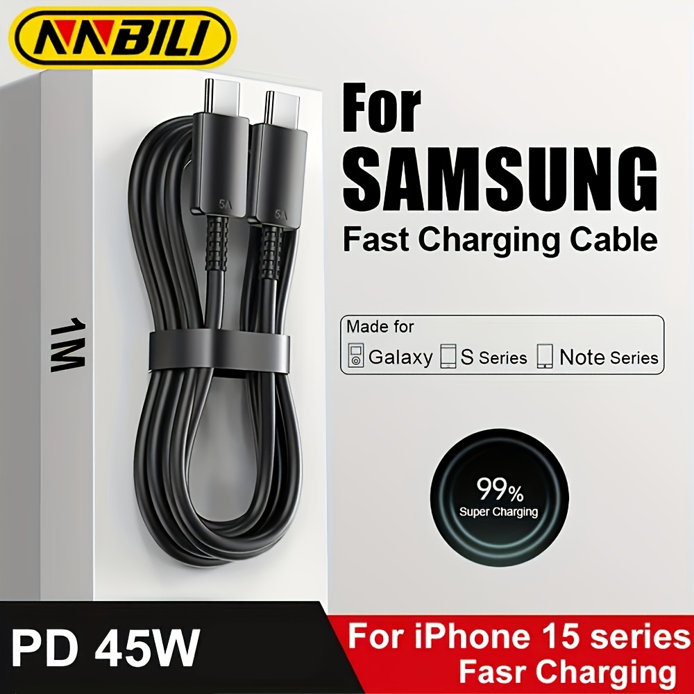   45w pd super fast charging dual type c charging cable suitable for samsung s20 to s23 fast durable and  