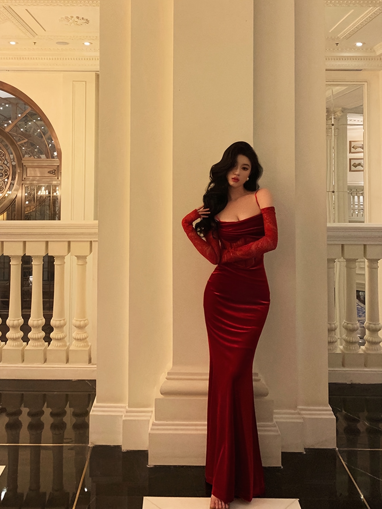 green emerald velvet dress Elegant Red Convertible Halter Long Bridesmaid Dresses, AB4047  AlineBridal