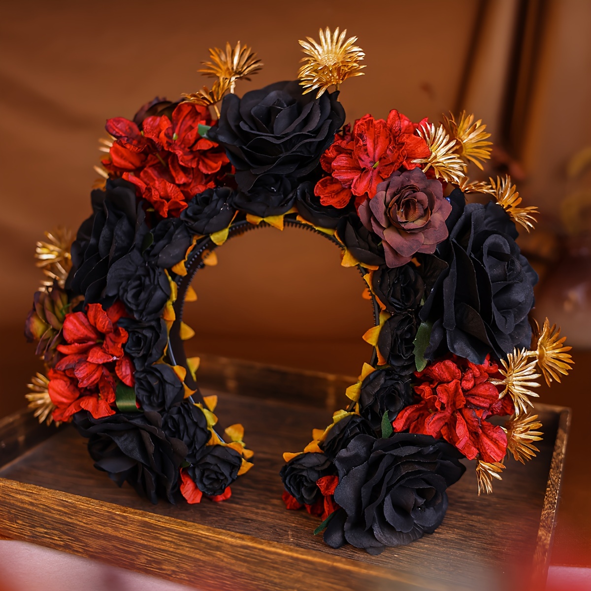 handmade   artificial flower hair ring womens hairpin hair decoration headwear hair tie wedding accessories Product details 4