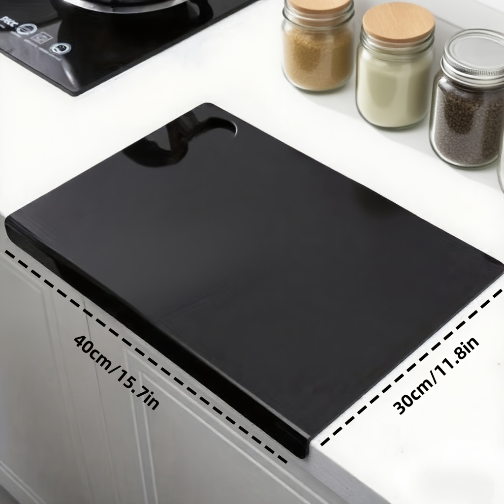 Acrylic Cutting Board, Large-size Kitchen Chopping Board, L-shaped Edge Non-slip Cutting Board, Black, , Easy To Clean, Suitable For Kitchen And Dining Room, A For Chopping Vegetables And . In 3
