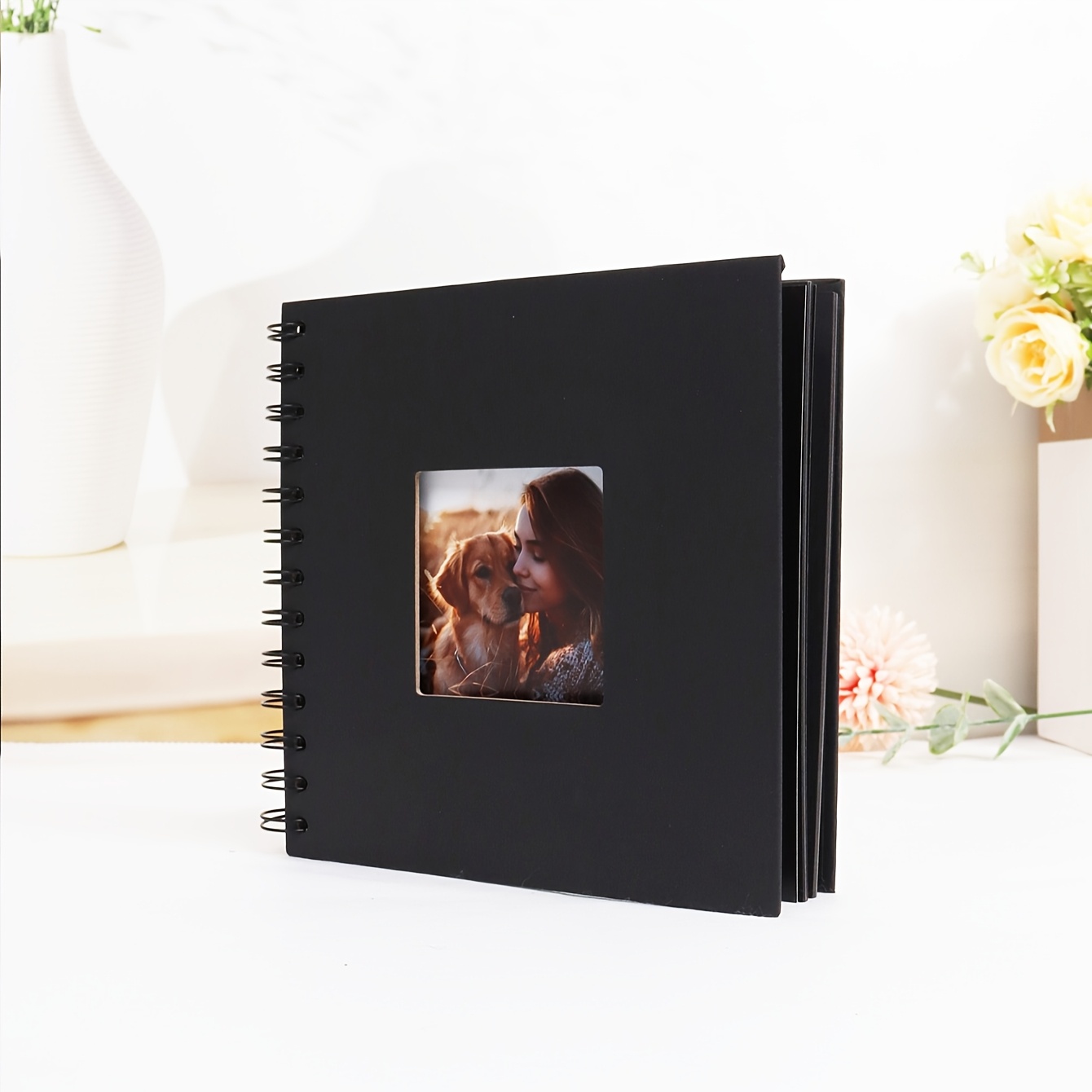 Album Scrapbooking En Bois Uxcell - 6x4 Pouces, 15 Pages Noires - Neuf