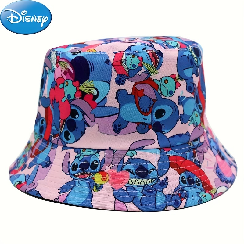 

Disney Stitch Graffiti Black Cartoon Print Bucket Hat, Casual Basin Hat, Sun Protection Fisherman Hats