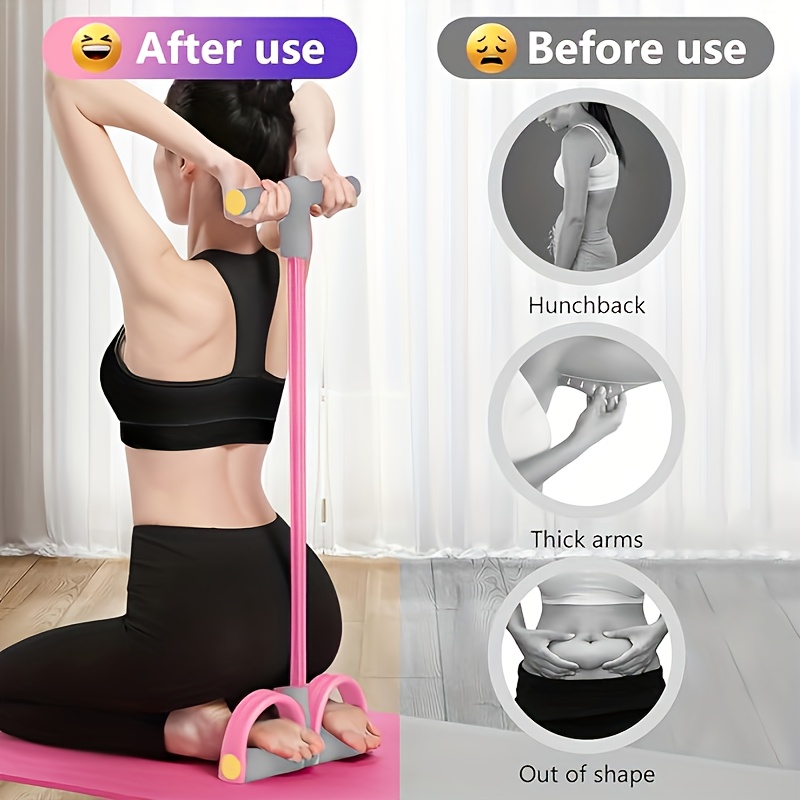 pedal band home band fitness pull rope sit up aid six tubes elastic band yoga training equipment compact home strength system non slip pedal comfortable handles quiet rebound 6