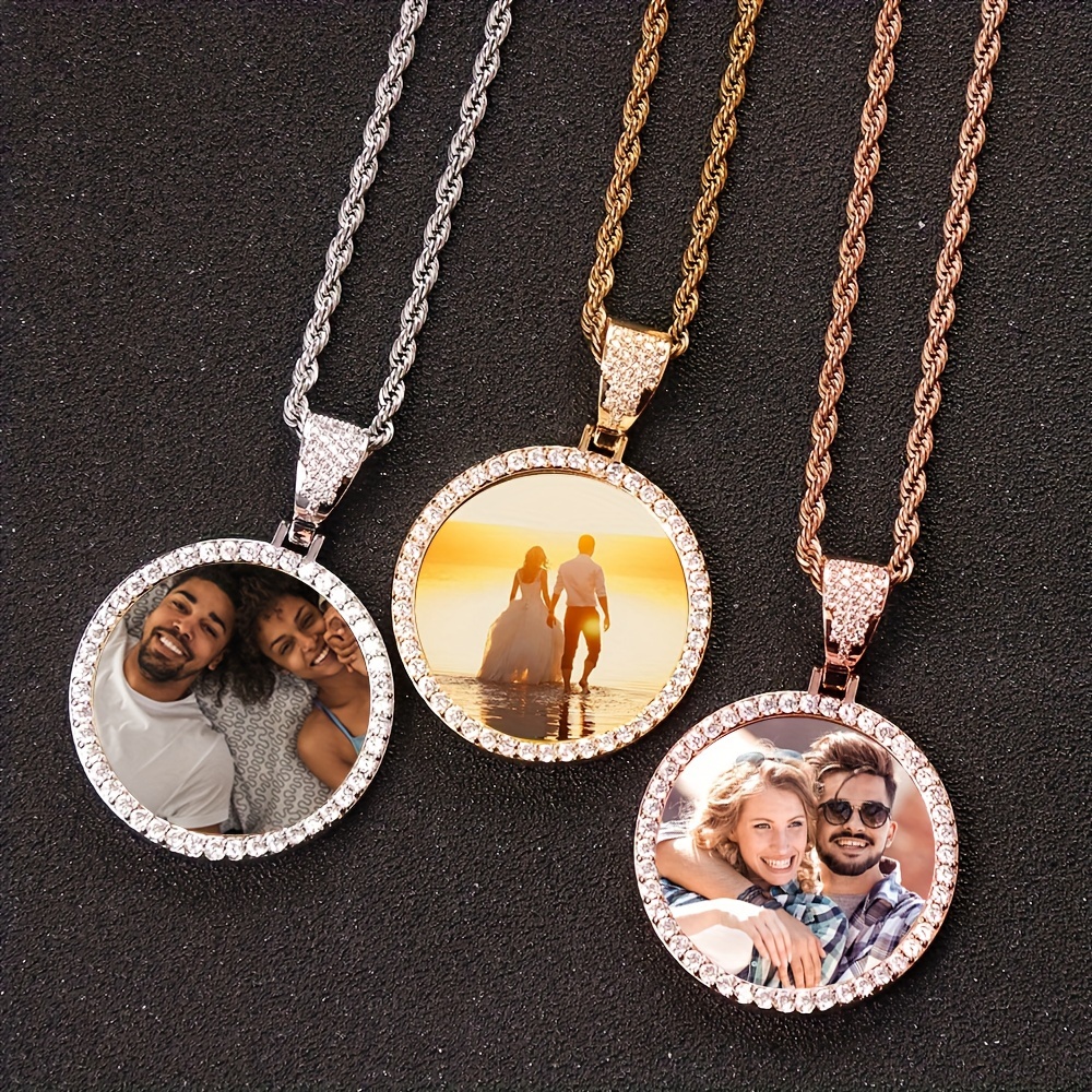 

Round Pendant Necklace Zirconia - Copper Frame