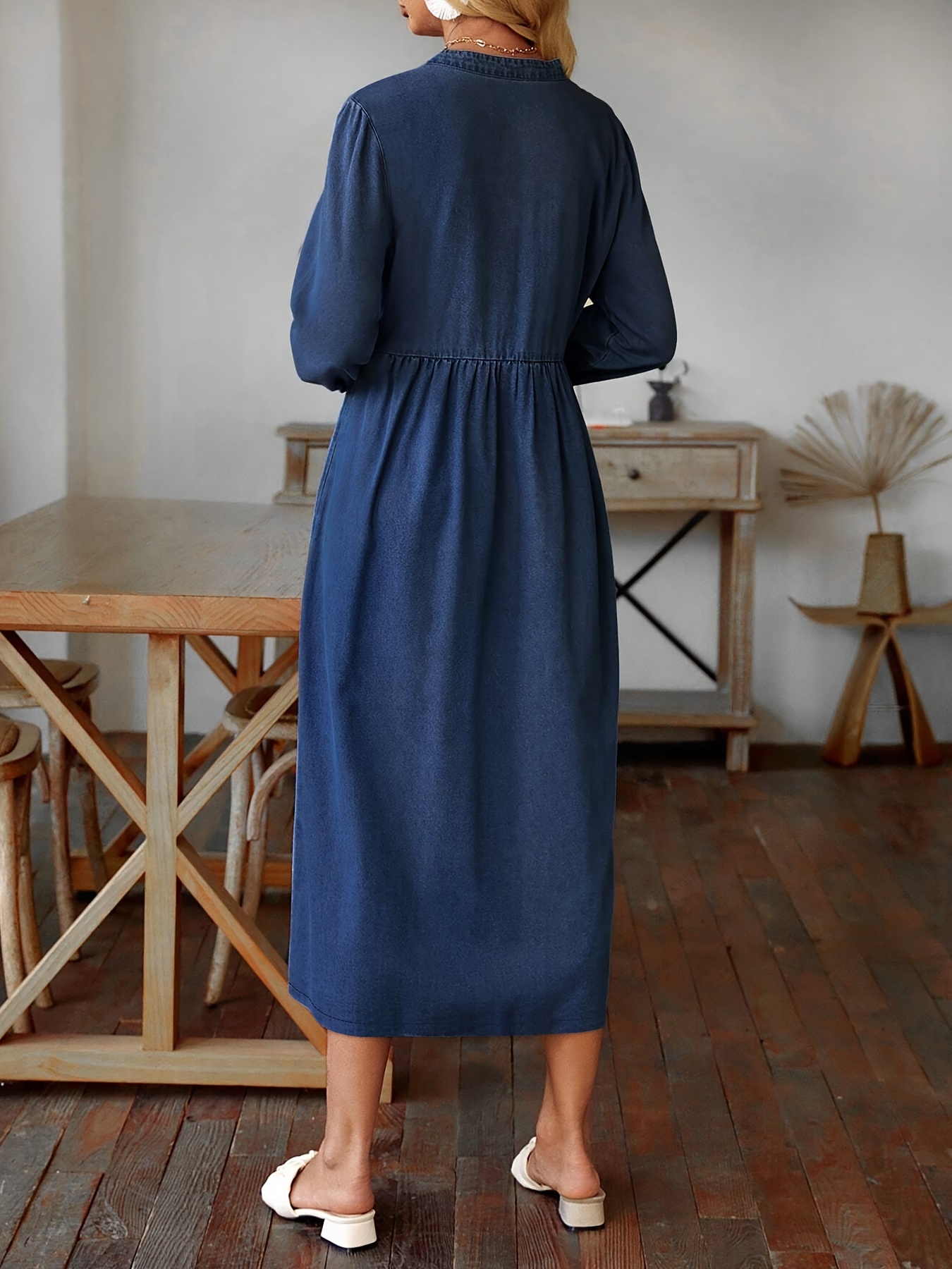 white christmas dresses Esme Denim Midi Dress main image 1