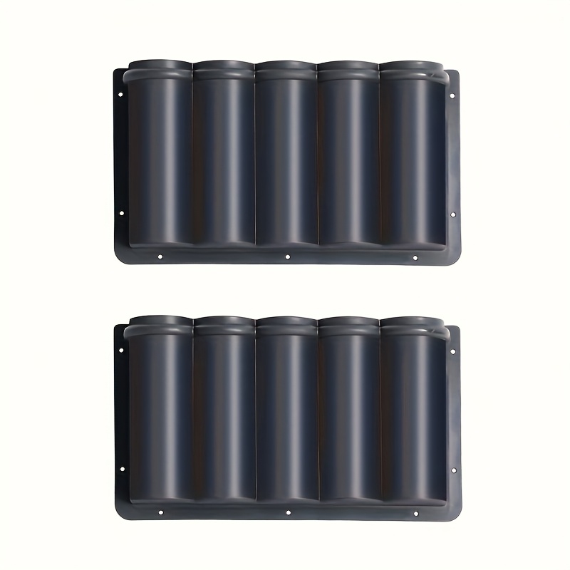 Image of 2pcs Pvc 5-tube Holder Organizer Box With Mounting Screws - Heavy-duty Adhesive & Drill Cutouts For Rv, Van, Garage, Workshop Storage - Space- Sealant & Caulk Tube Organizer