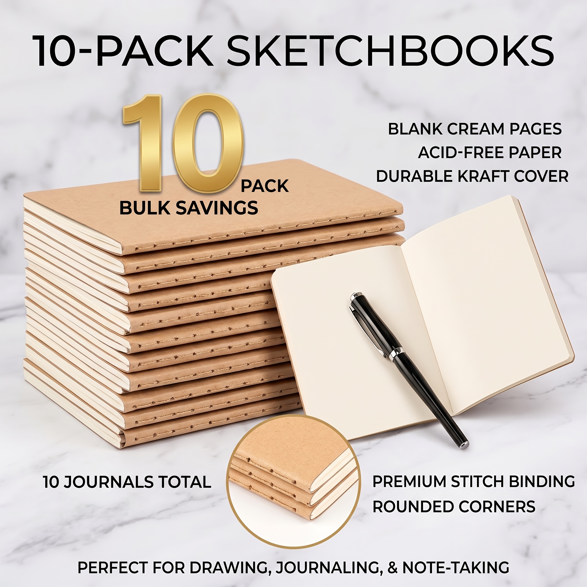 TEMU 10pcs A5 Paper Notebook, 8.3x5.5 Page Journal, Bulk Notebooks, Sketchbook, Set, Suitable For Work, , Travelers, Office Supplies, Christmas Gifts